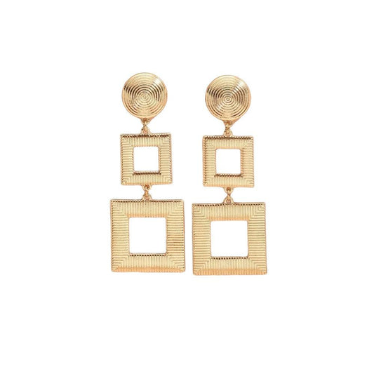 Cercei aurii, cu forme geometrice, Abby C13 - Pursehuit.ro
