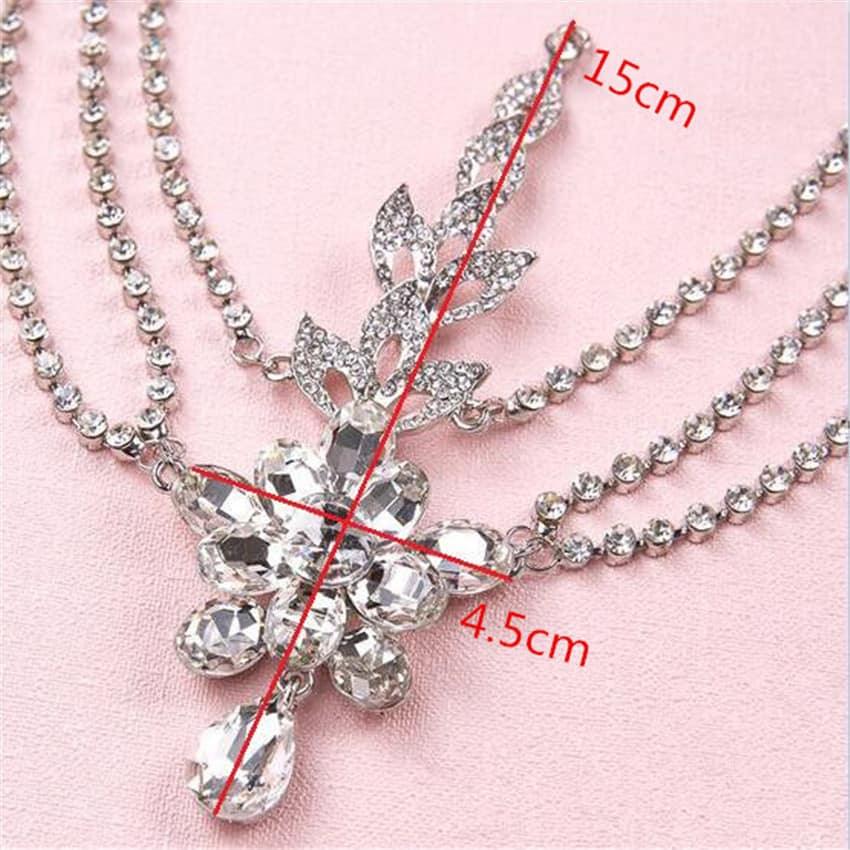 Accesoriu par, argintiu, cu lanturi si pietre, Madsgine C7 - Pursehuit.ro