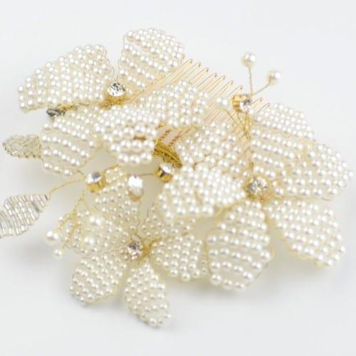 Accesoriu Par, auriu, cu perlute, Nicla C2 - Pursehuit.ro