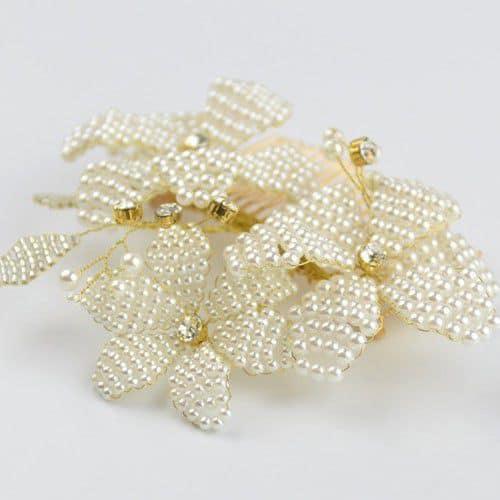 Accesoriu Par, auriu, cu perlute, Nicla C2 - Pursehuit.ro