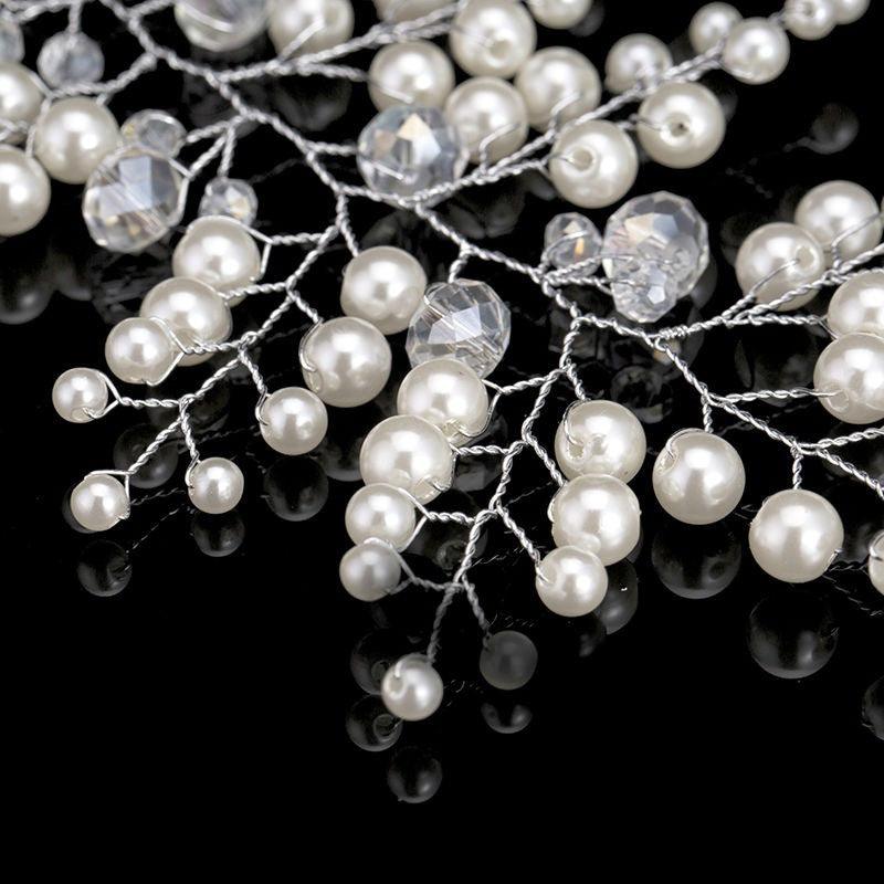 Accesoriu Par, argintiu, cu perle, Pelagia C2 OUT - Pursehuit.ro