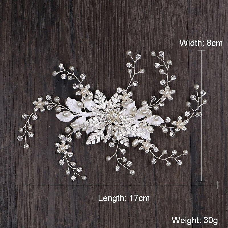 Accesoriu par, argintiu, cu flori si pietre, Peta C7 - Pursehuit.ro