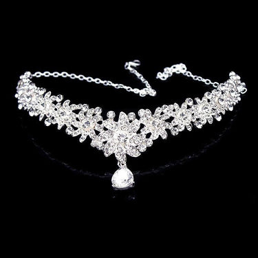 Accesoriu de frunte, argintiu, cu pietre, Edeline C5 - Pursehuit.ro