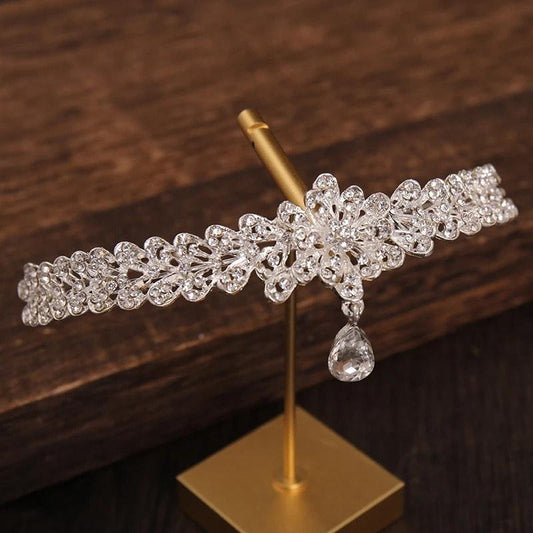 Accesoriu de frunte, argintiu, cu pietre, Majka C1 - Pursehuit.ro