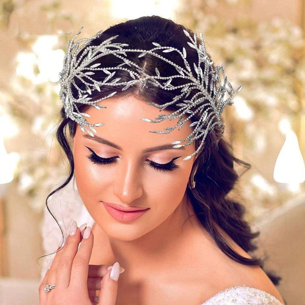 Accesoriu de par, argintiu, cu crengute si pietre, Shanne C4 - Pursehuit.ro