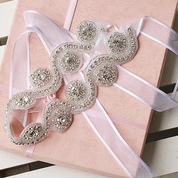 Accesoriu de par, argintiu, cu panglica si pietre, Arja C9 - Pursehuit.ro