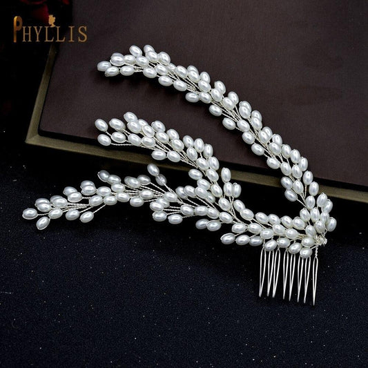 Accesoriu de par, argintiu, cu perle, Signy C5 - Pursehuit.ro