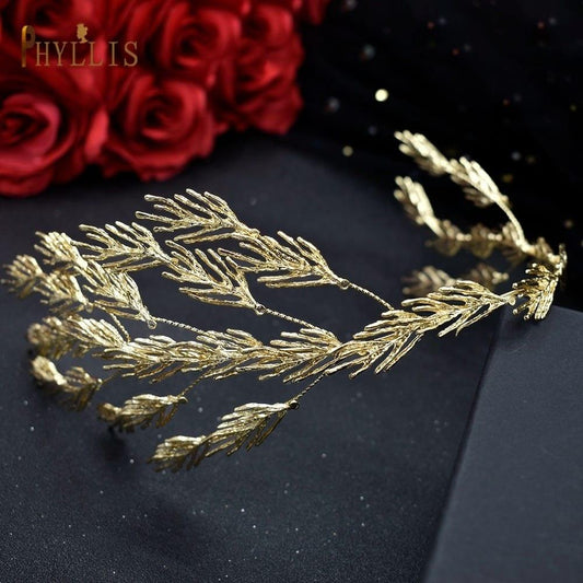 Accesoriu de par, auriu, cu crengute, Brita C7 - Pursehuit.ro