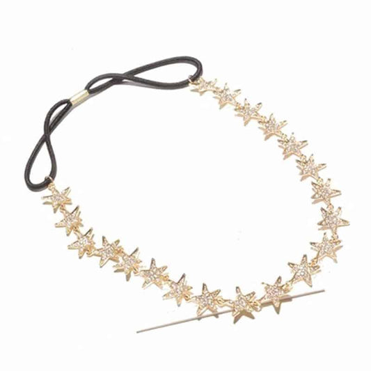 Accesoriu par, auriu, cu stelute si pietre, Elainey C4 - Pursehuit.ro