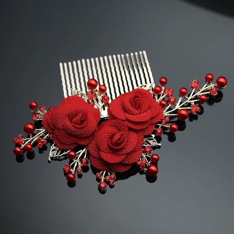 Accesoriu par, auriu, cu flori si margelute, Annalina C4 - Pursehuit.ro