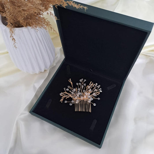 Accesoriu par, auriu, cu margelute si pietre, Danina C1 - Pursehuit.ro