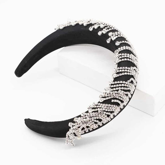 Bentita bufanta, franjuri argintii cu pietre, Lizzette C3 - Pursehuit.ro