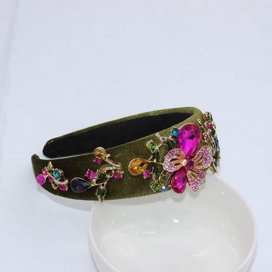 Bentita verde, cu pietre, Cathrin C2 - Pursehuit.ro