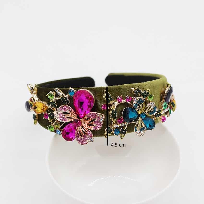 Bentita verde, cu pietre, Cathrin C2 - Pursehuit.ro