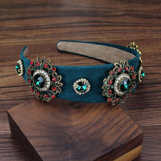 Bentita verde, cu pietre multicolore, Indianne C1 - Pursehuit.ro