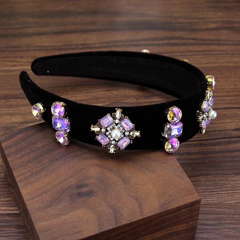 Bentita neagra, cu pietre mov, Ine C1 - Pursehuit.ro