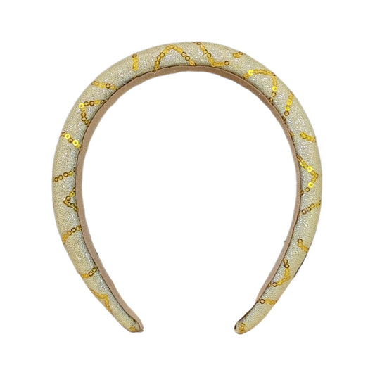 Bentita galbena, bufanta, cu paiete aurii, Nanzie C5 - Pursehuit.ro