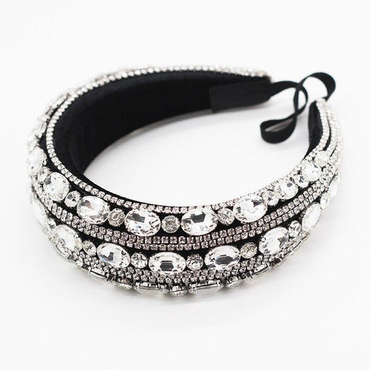 Bentita neagra, bufanta, cu pietre, Taico C1 - Pursehuit.ro