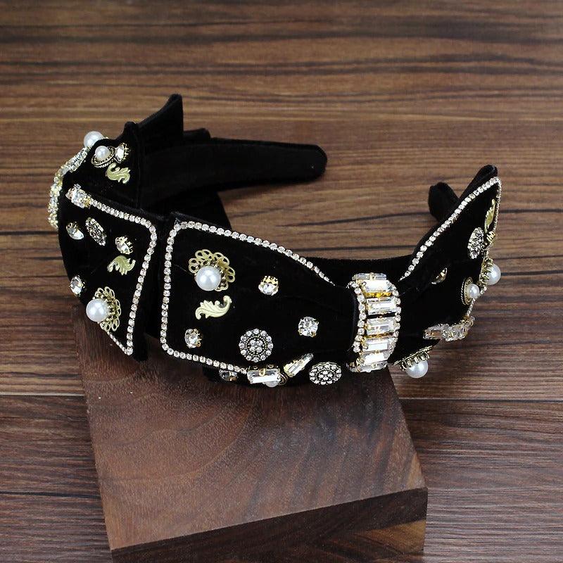 Bentita neagra, cu nod si funde cu pietre, Bened C3 - Pursehuit.ro