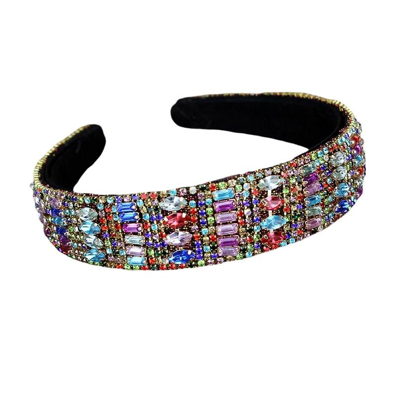 Bentita neagra, cu pietre multicolore, Elda C7 - Pursehuit.ro