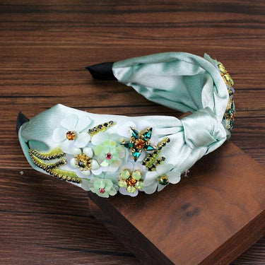 Bentita verde, cu nod si pietre, Magnea C1 - Pursehuit.ro