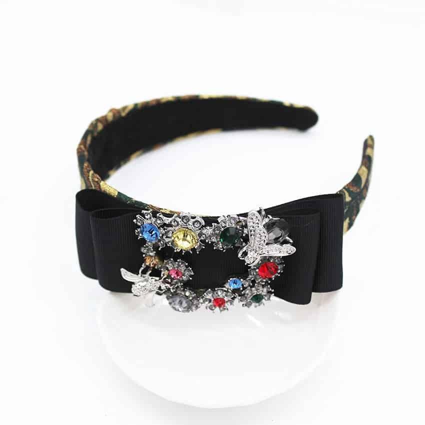 Bentita verde, cu pietre, Majny C1 - Pursehuit.ro