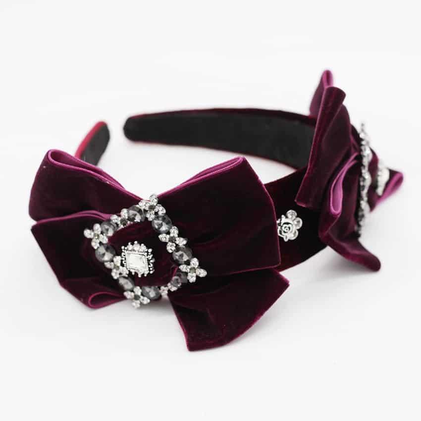 Bentita visinie, cu funde si pietre, Majnor C1 - Pursehuit.ro