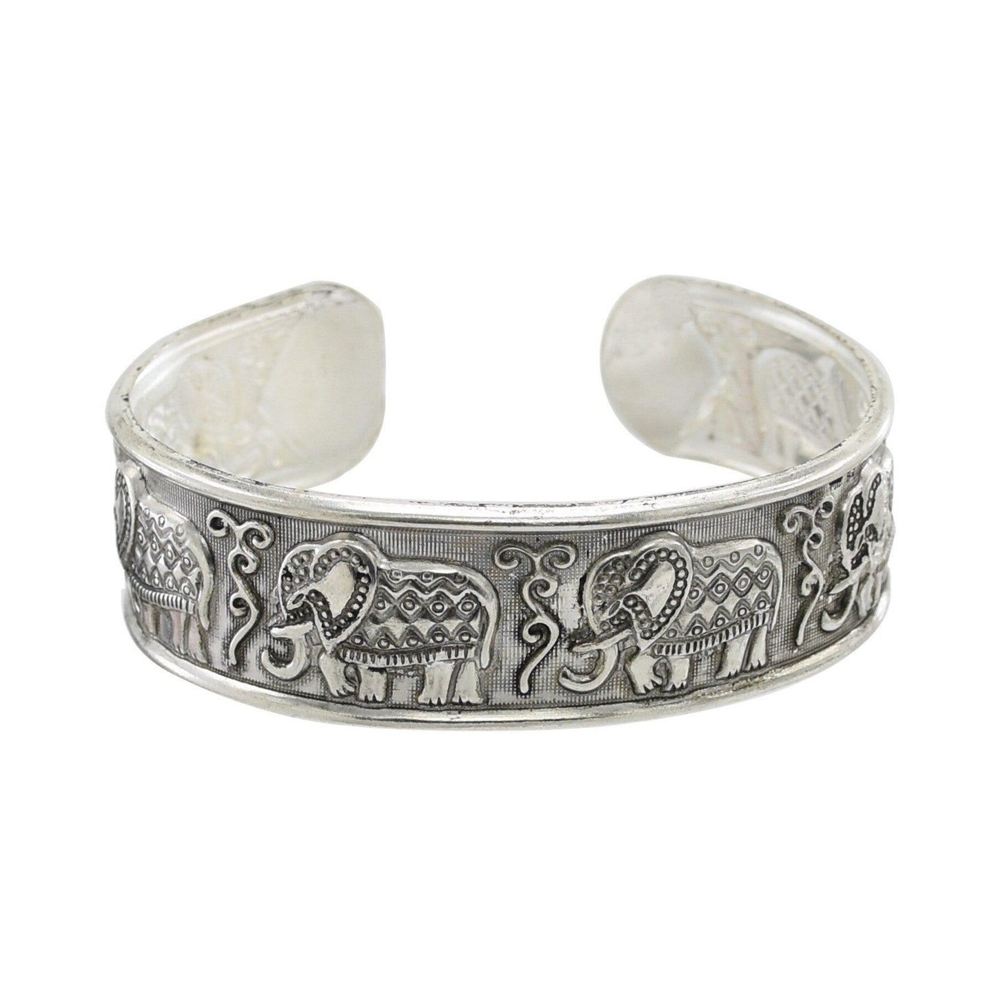 Bratara argintie, cu elefanti, ajustabile, Donja C6 - Pursehuit.ro