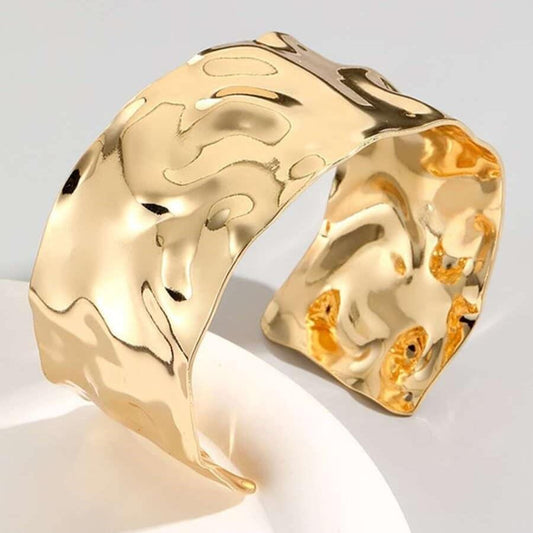 Bratara aurie, ajustabila, textura sifonata, Rody C9 - Pursehuit.ro