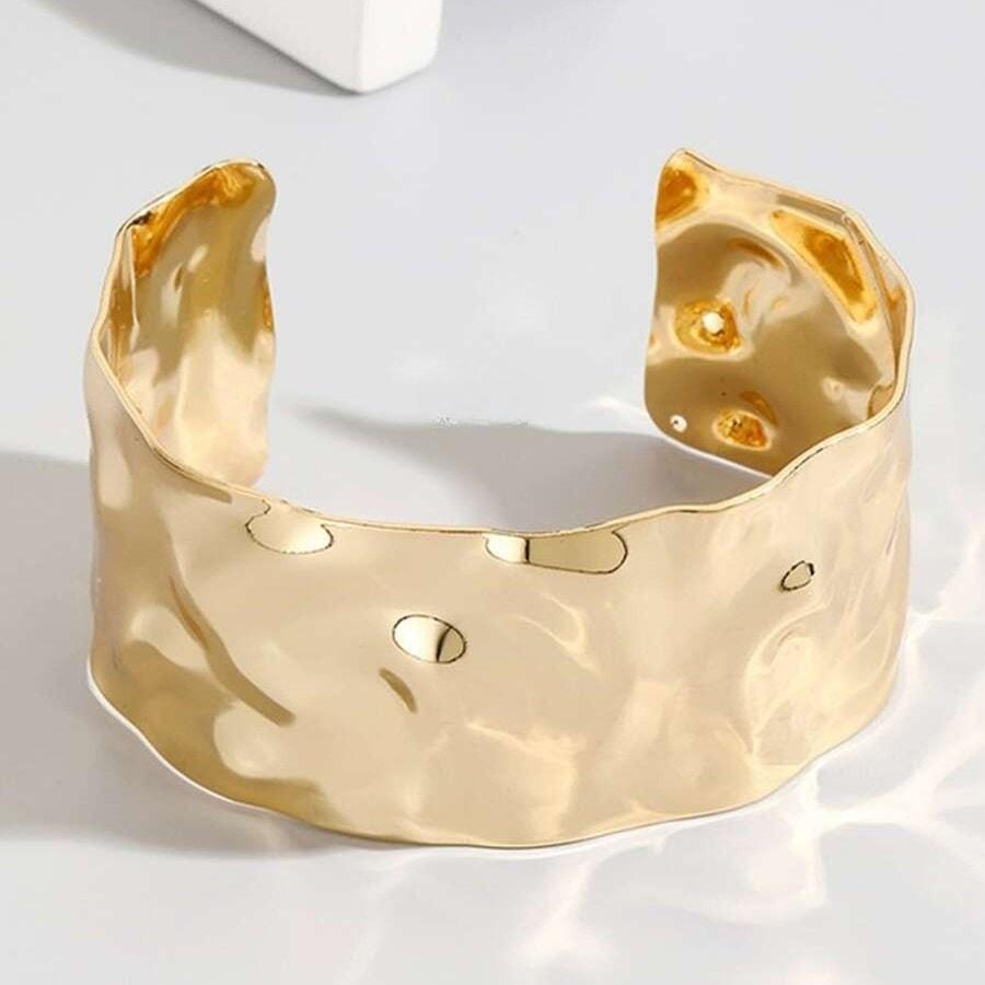 Bratara aurie, ajustabila, textura sifonata, Rody C9 - Pursehuit.ro