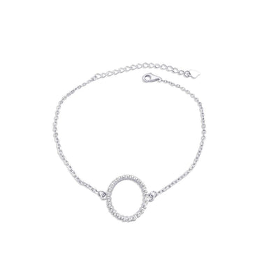 Bratara din argint 925, rodiat, cu cerculet si pietre din zirconiu, Nutte C1 - Pursehuit.ro