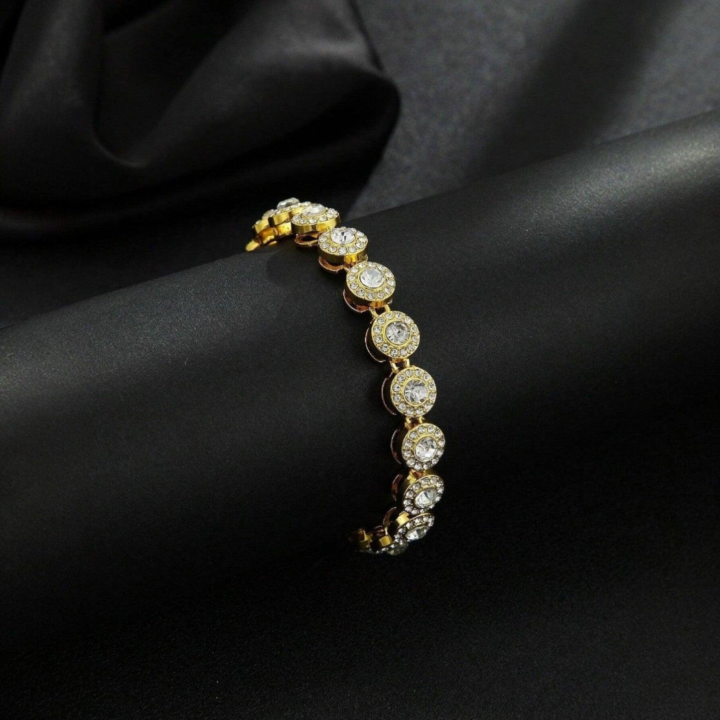 Bratara tennis luxury, aurie, cu pietre, Christa C24 - Pursehuit.ro