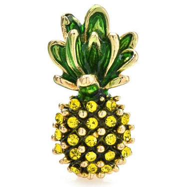 Brosa aurie, forma de ananas, cu pietre, Isse C2 - Pursehuit.ro