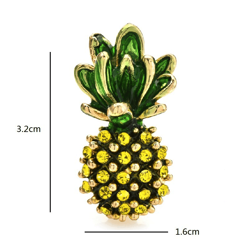 Brosa aurie, forma de ananas, cu pietre, Isse C2 - Pursehuit.ro