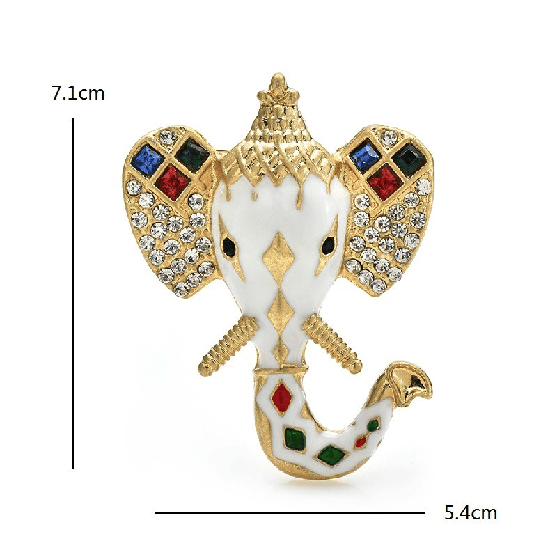 Brosa aurie, forma de cap de elefant, cu pietre, Ise C1 - Pursehuit.ro