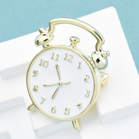 Brosa aurie, forma de ceas desteptator, Ismael C2 - Pursehuit.ro