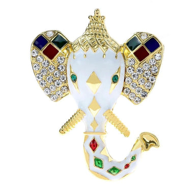 Brosa aurie, forma de elefant, cu pietre, Andreana C2 - Pursehuit.ro