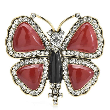 Brosa aurie, forma de fluture, cu pietre, Riina C3 - Pursehuit.ro