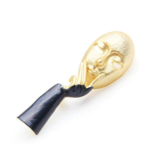 Brosa aurie, forma de masca umana, Liseth C5 - Pursehuit.ro