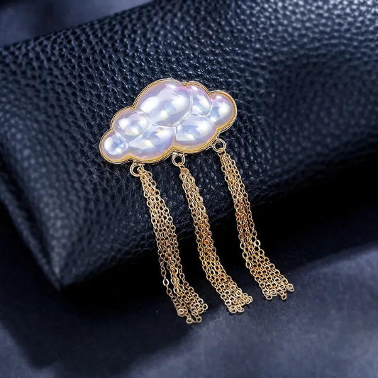 Brosa aurie, forma de nor pufos, Janeth C2 - Pursehuit.ro