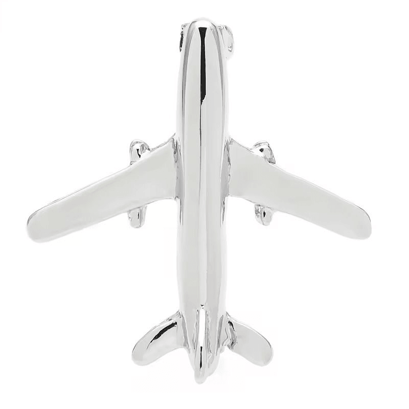 Brosa argintie, forma de avion, Aiva C2 - Pursehuit.ro