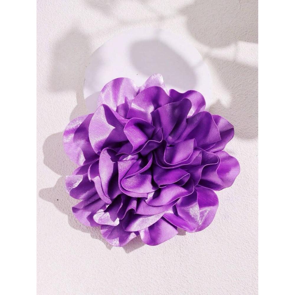 Brosa tip floare supradimensionata, mov, Barbara C12 - Pursehuit.ro