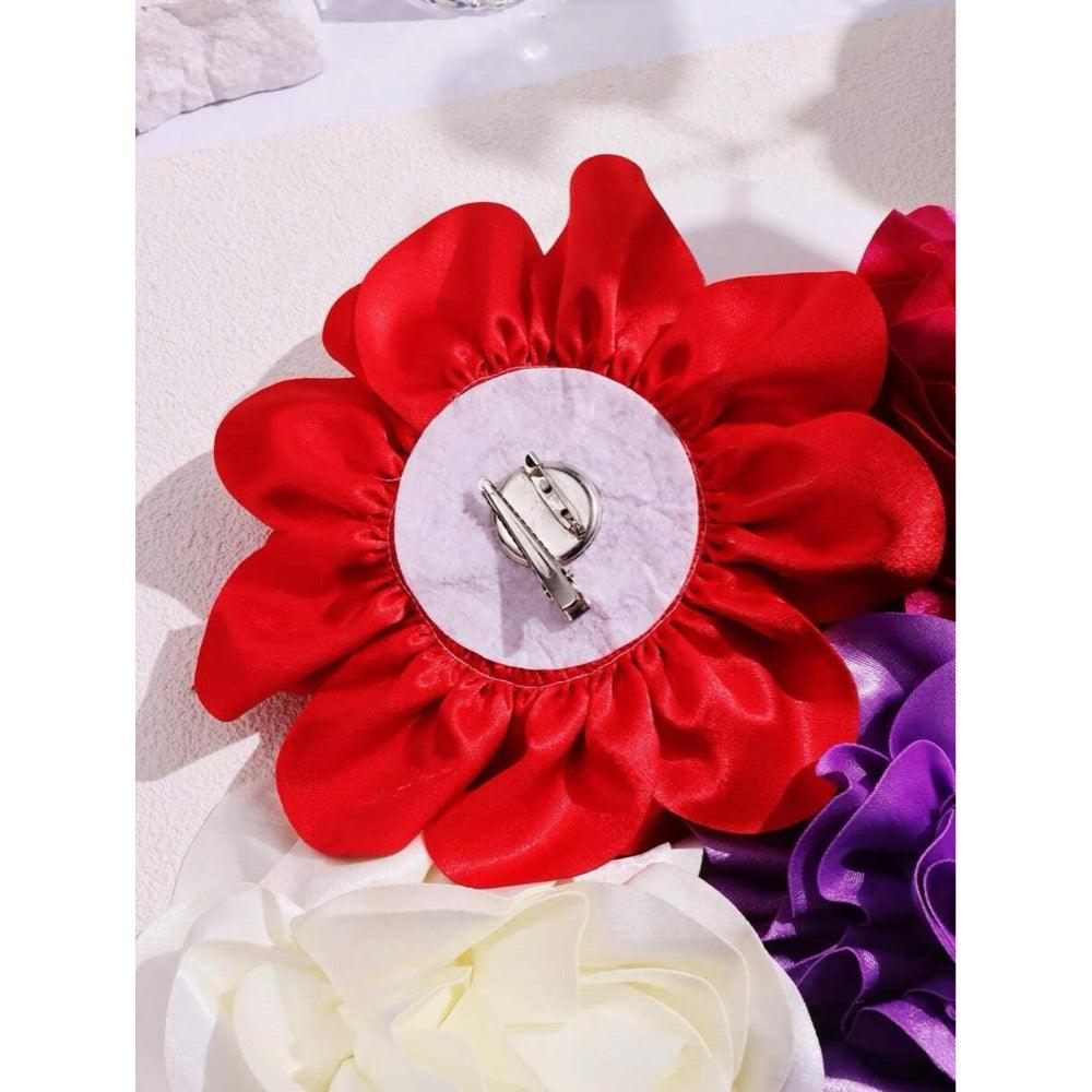 Brosa tip floare supradimensionata, rosie, Azalia C22 - Pursehuit.ro