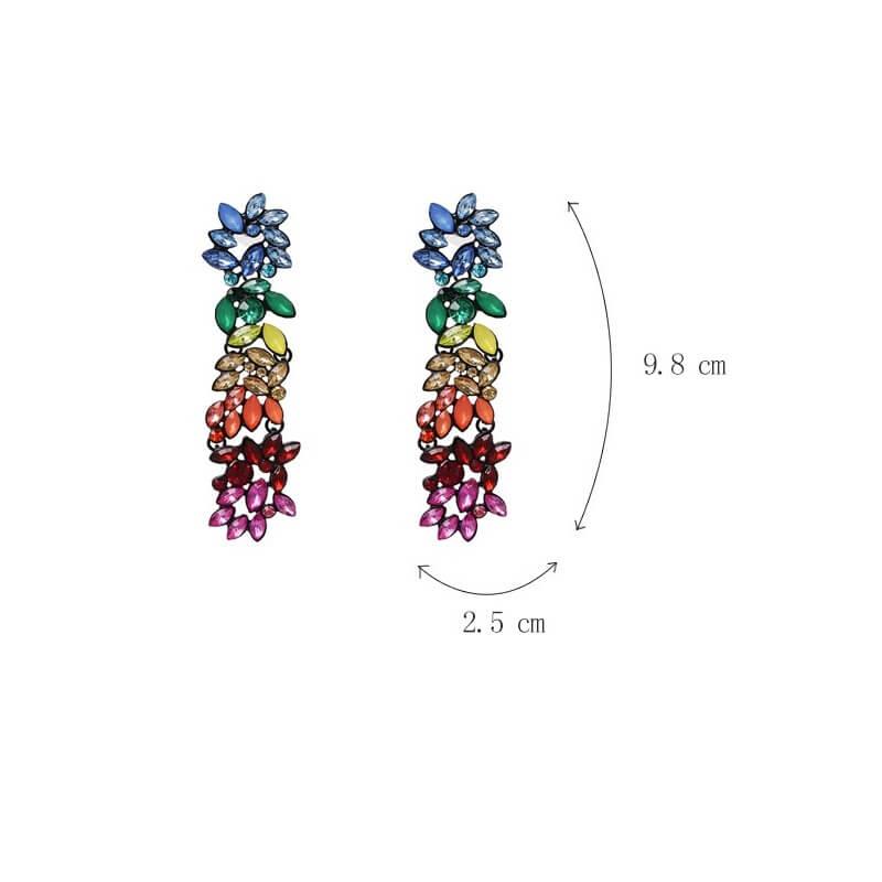 Cercei lungi, cu pietre colorate, Alpree C4 - Pursehuit.ro