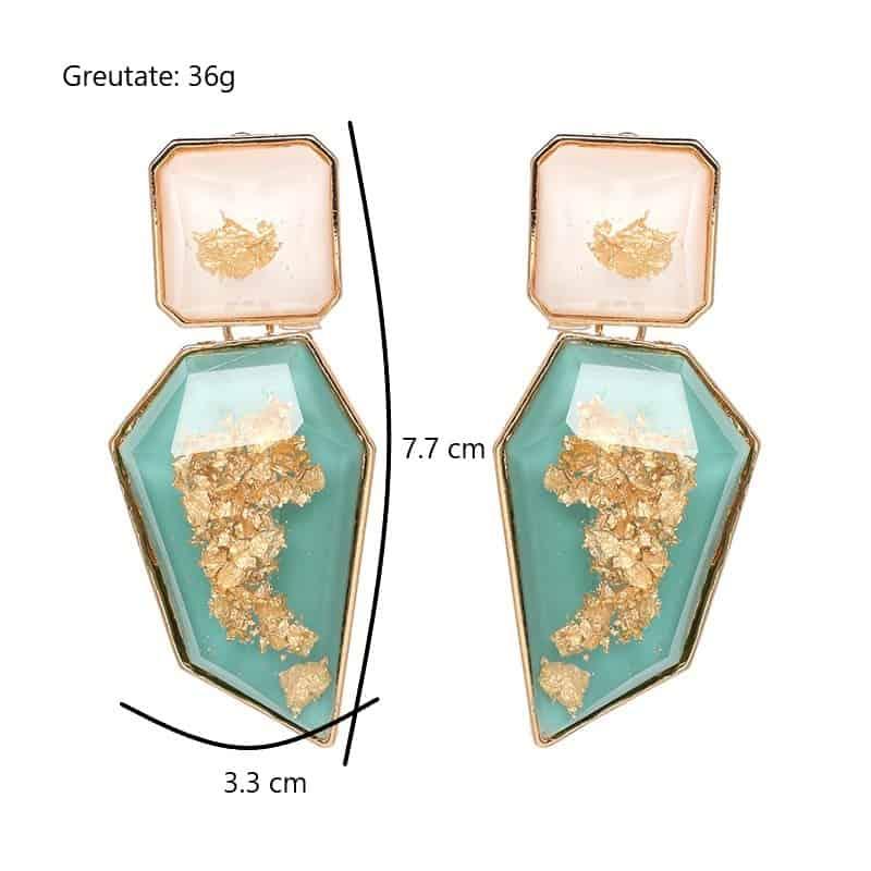 Cercei forme geometrice, turquoise, Ellsif C7 - Pursehuit.ro