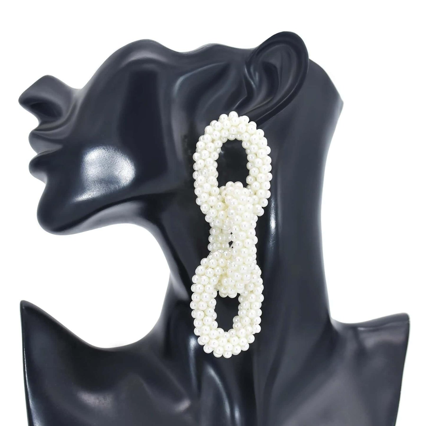 Cercei albi, cu perlute, Fatima C13 - Pursehuit.ro