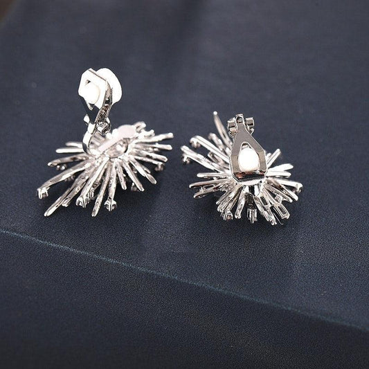 Cercei argintii, cu clips si pietre din zirconiu, Irja C5 - Pursehuit.ro