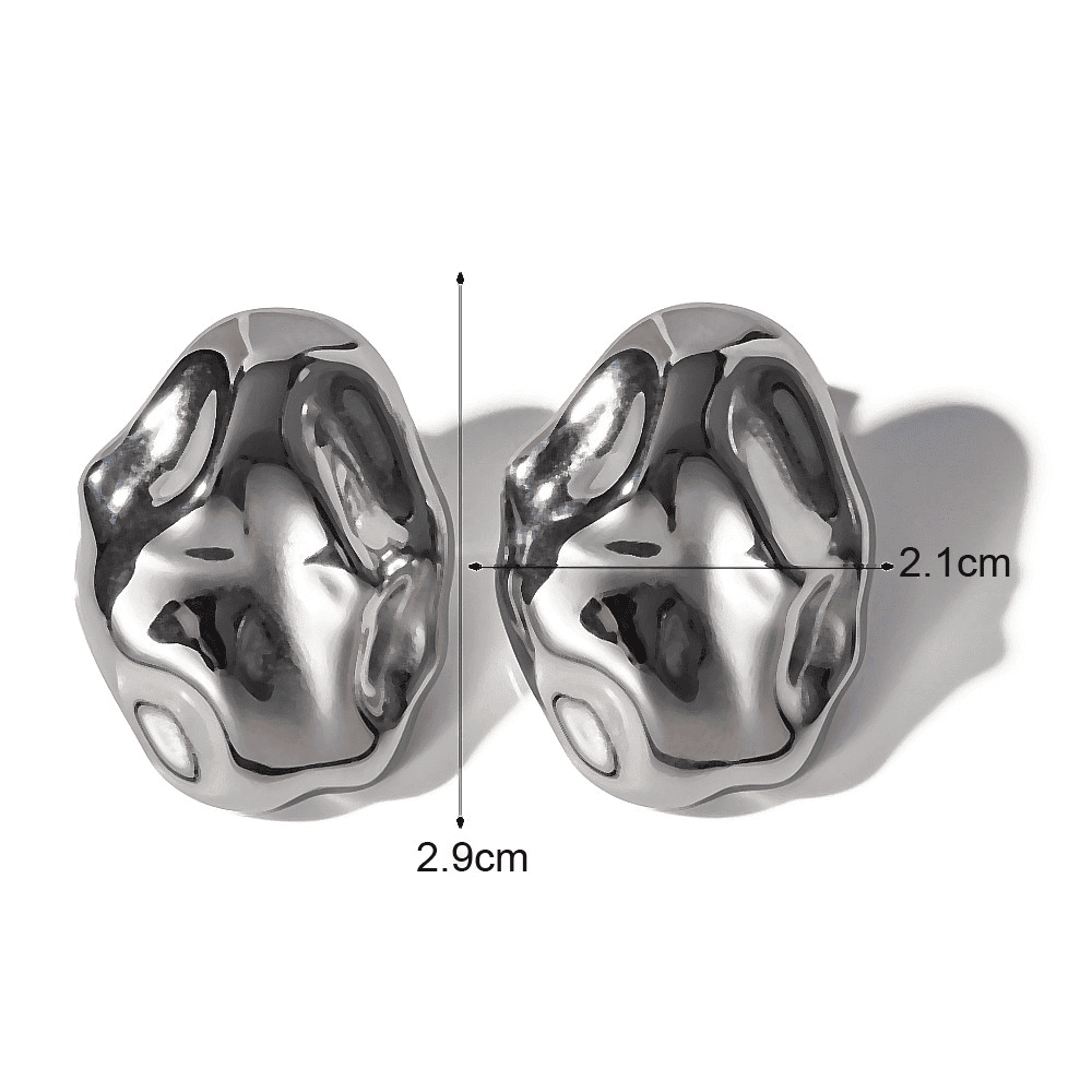 Cercei argintii, cu clips, textura sifonata, Irmela C5 - Pursehuit.ro