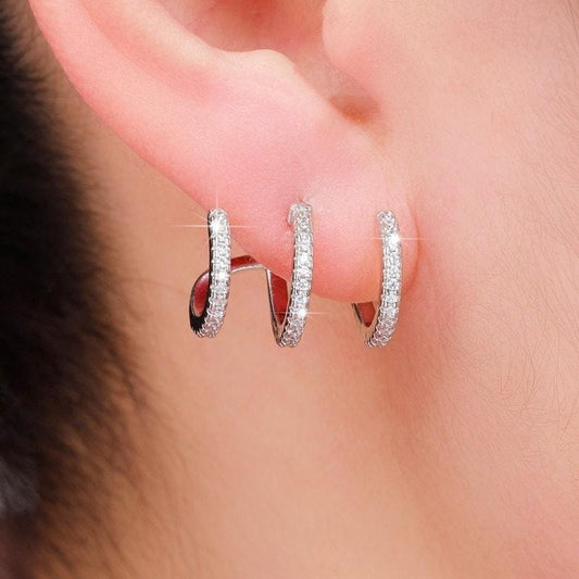 Cercei argintii, cu pietre din zirconiu, Aldis C7 - Pursehuit.ro