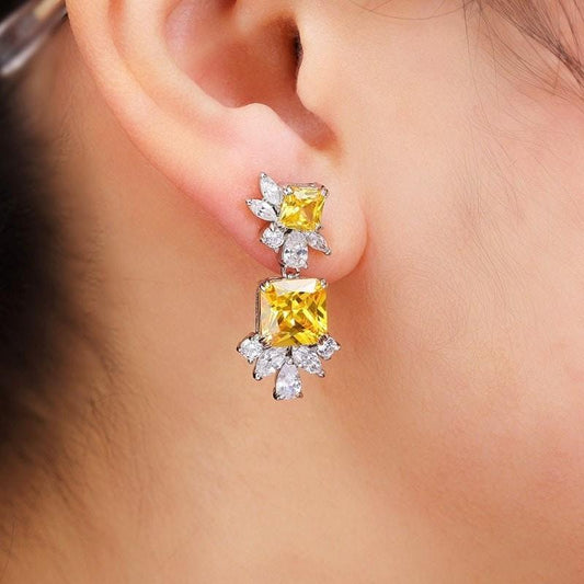 Cercei argintii, cu pietre din zirconiu, Aleks C13 - Pursehuit.ro